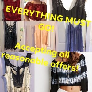 EVERYTHING MUST GO ACCEPTING REASONABLE OFFERS